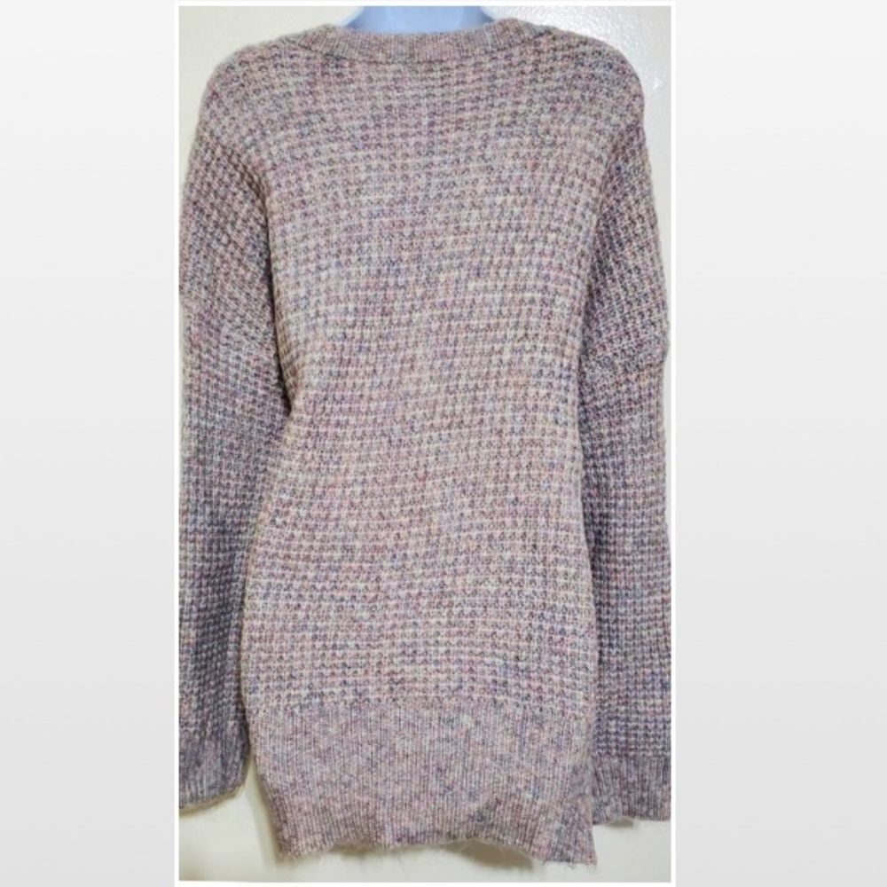 New Falls Creek Sweater Womens Plus 3X Hi Low Purple Grey Ombre Fuzzy Knit NWT - Picture 9 of 16